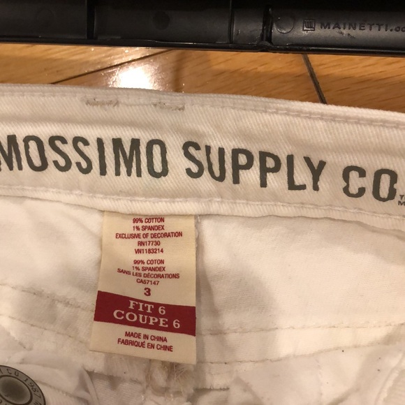 Mossimo Supply Co White & Tan Braided Jean Shorts Size 3 Fit 6 - Picture 4 of 4